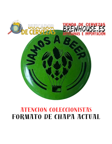 chapa de cerveza color verde con dibujo del marca