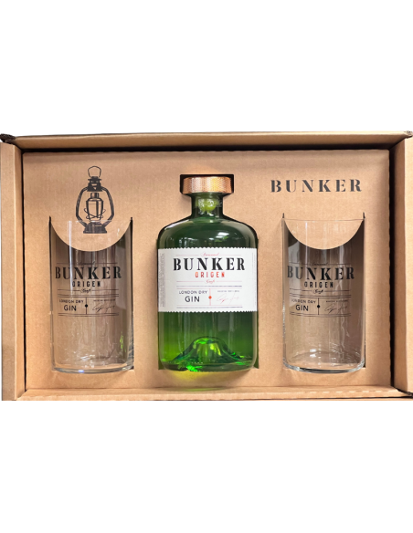 BUNKER - ESTUCHE ORIGEN JINEBRA + 2 VASOS - 70cl