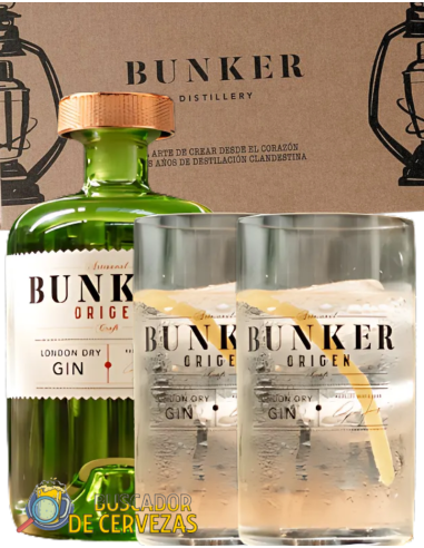 BUNKER - ESTUCHE ORIGEN JINEBRA + 2 VASOS - 70cl