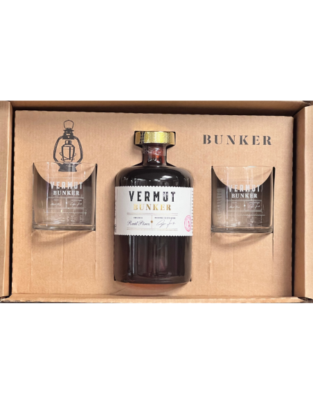 BUNKER - CONJUNTO DE PRESENTES VERMUT + 2 COPOS - 70cl