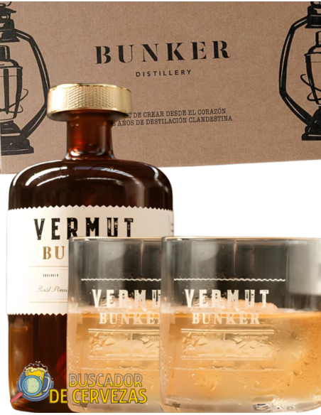 BUNKER - CONJUNTO DE PRESENTES VERMUT + 2 COPOS - 70cl