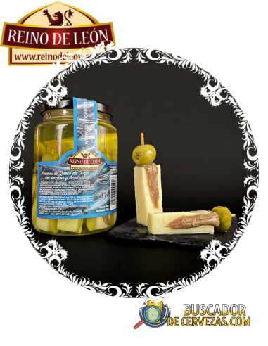 REINO DE LEÓN - ESPECIARIAS DE QUEIJO DE OVELHA COM ANCHOVAS E AZEITONAS (12pcs) - 465g