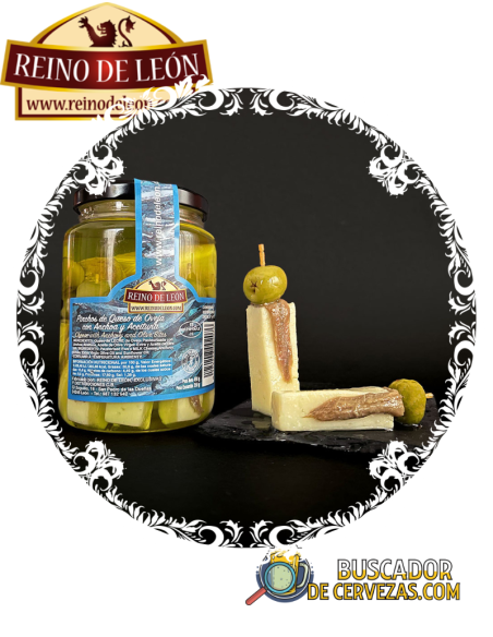 REINO DE LEÓN - SHEEP CHEESE SPICES WITH ANCHOVY AND OLIVES (12 pcs) - 465g