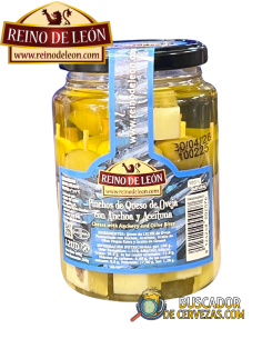 REINO DE LEÓN - PINCHOS DE QUESO DE OVEJA CON ANCHOA Y ACEITUNAS (12UD) - 465g