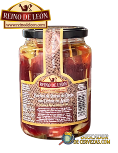 REINO DE LEÓN - PINCHOS DE QUESO DE OVEJA CON CECINA EN ACEITE (14UD) - 465g