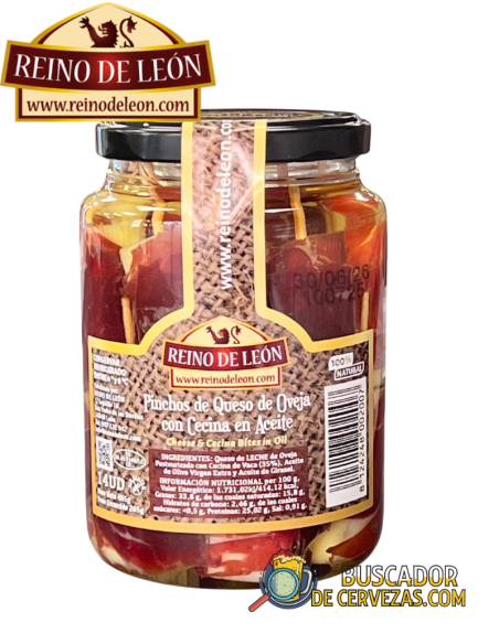 REINO DE LEÓN - ESPECIARIAS DE QUEIJO DE OVELHA COM CECINA EM ÓLEO (14UD) - 465g