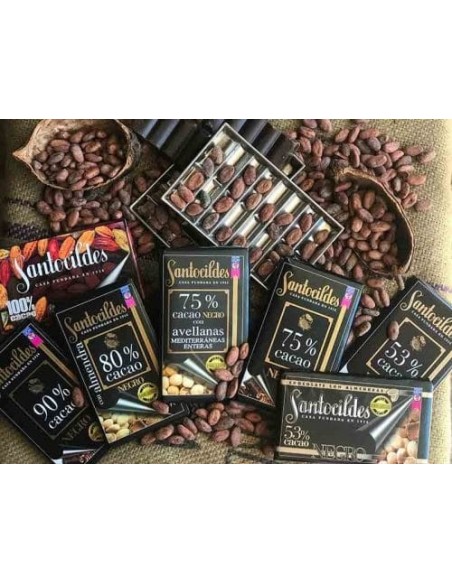 SANTOCILDES CHOCOLATES - EXTRA FINE 41% CHOCOLATE WITH MILK AND ALMONDS - 150g