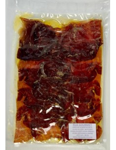 RUA GOURMET - CECINA DE VACA EXTRA CURADA LONCHEADA EN ACEITE - Sobre 200g. aprox.