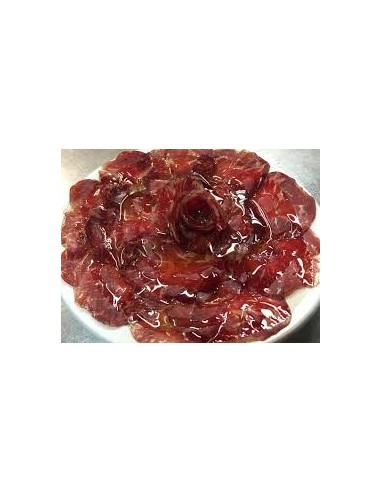 RUA GOURMET - CECINA DE VACA EXTRA CURADA EXTRA VIRGIN OLIVE OIL Carne de vaca curada CECINA LONCHEADA - Cerca de 200g.