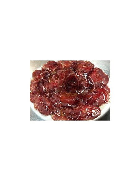 RUA GOURMET - CECINA DE VACA EXTRA CURADA EXTRA VIRGIN OLIVE OIL Carne de vaca curada CECINA LONCHEADA - Cerca de 200g.
