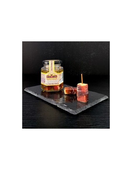 REINO DE LEÓN - ESPECIARIAS DE QUEIJO DE OVELHA COM CECINA EM ÓLEO 6 peças - 150g