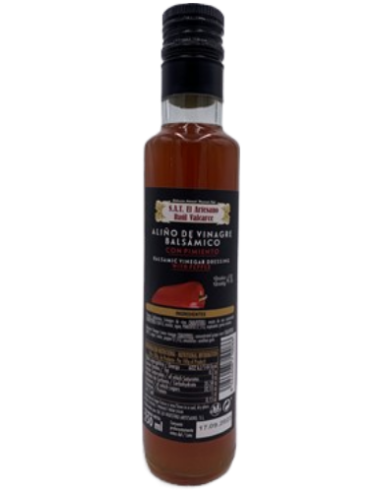 EL ARTESANO RAUL VALCARCE - VINAGRE BALSAMICO DE VINO CON PIMIENTO ASADO - 250g