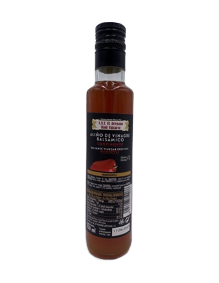 EL ARTESANO RAUL VALCARCE - VINAGRE BALSAMICO DE VINO CON PIMIENTO ASADO - 250g