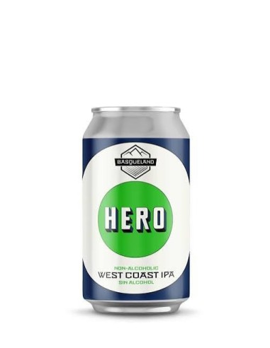 BASQUELAND - HERO WEST COAST IPA 0,5º - IPA Sin Alcohol Lata 33cl
